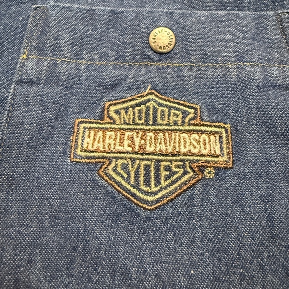 Vintage Harley Davidson Denim Button Down Crop Top Tie Waist  - Medium - Picture 4 of 7